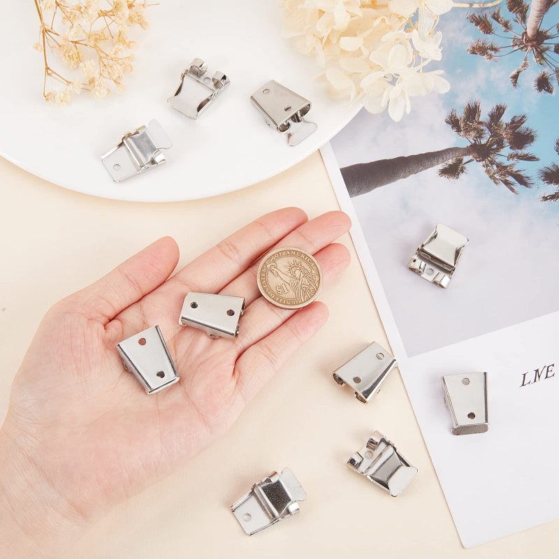 CHGCRAFT 10 Pcs Iron Bolo Tie Slider Clasp Platinum Color Bolo Tie Buckle Accessories Smooth Surface Jewelry Findings for DIY Craft Wallets Bag Leather Handbags Making, 24x19x7.5mm - Image 3